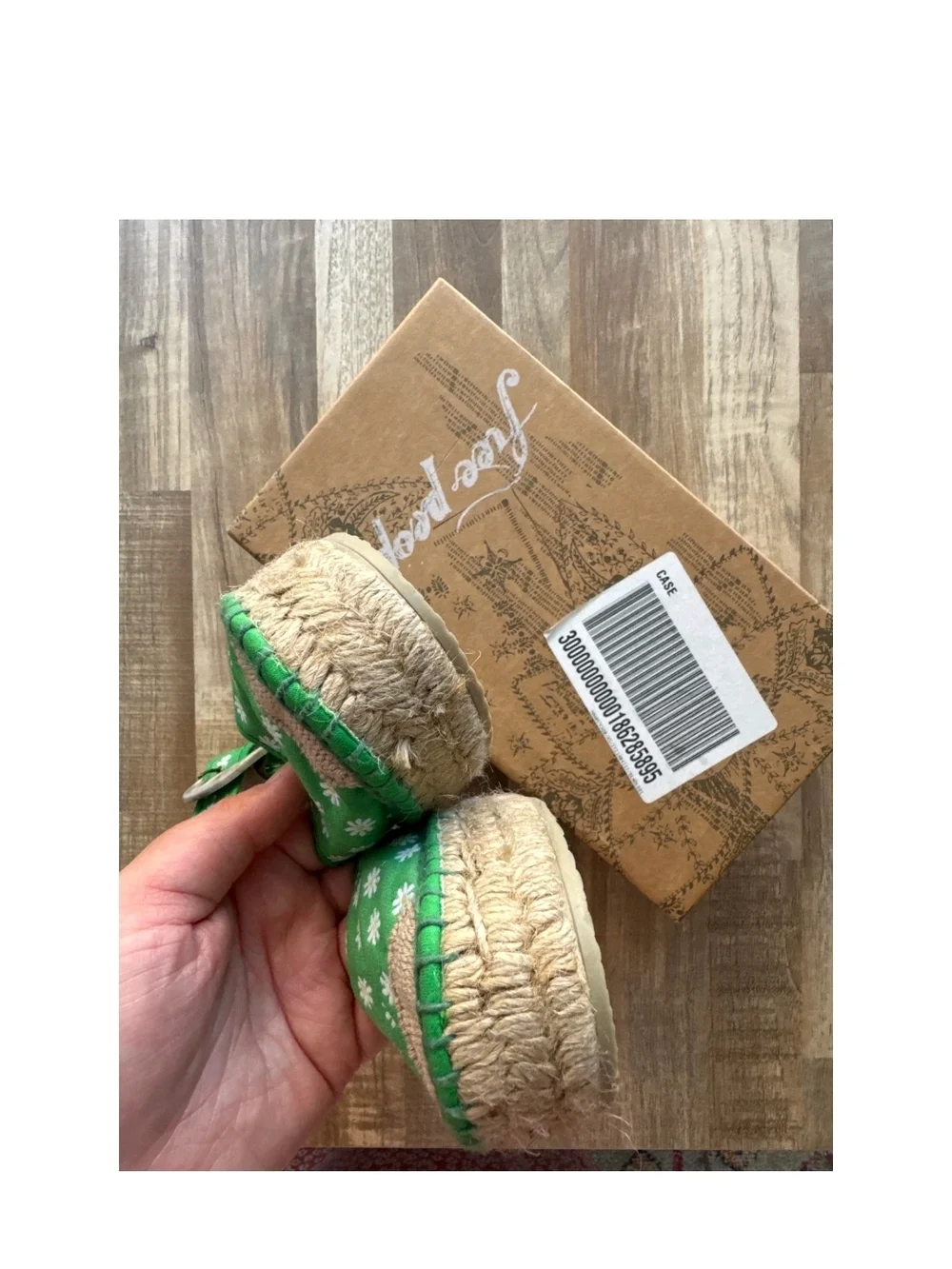 Free People Green Polka Dot Espadrille Mary Jane Flats - Picture 2 of 6